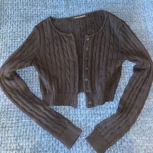 Brandy Melville Navy Cropped Cardigan